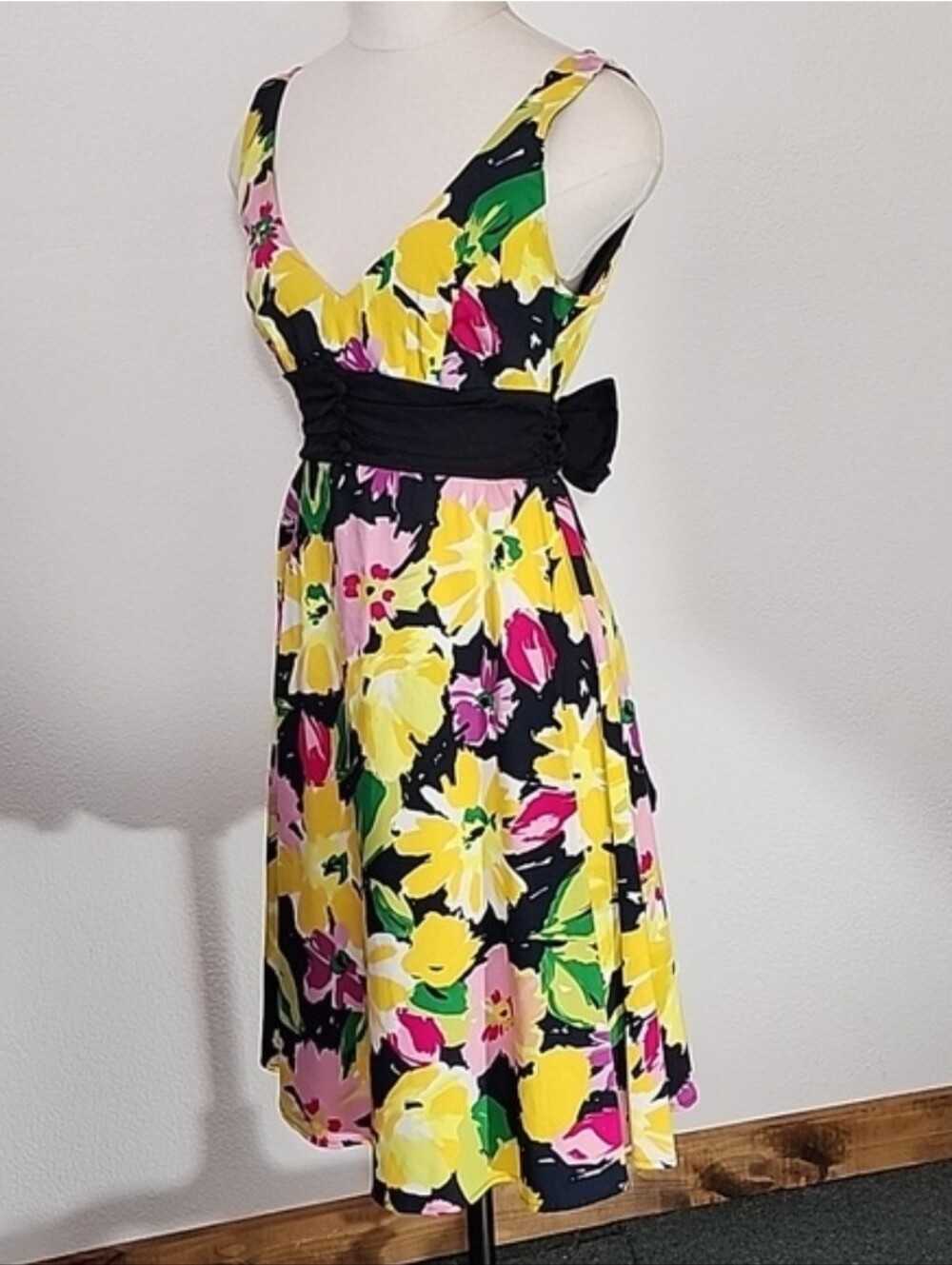 B.Smart Dress Cotton Floral Sleeveless Black Size 8 - Picture 5 of 15